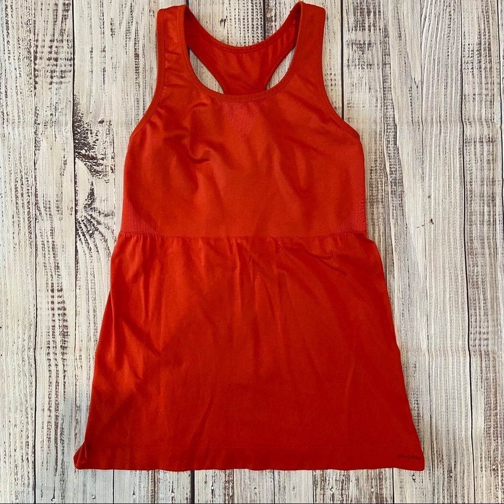 Patagonia Burnt Orange Tank Top W/Shelf Bra. Size Medium. EUC